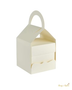 Torebka na exploding box - kremowa - 10,7x10,7x11,4 