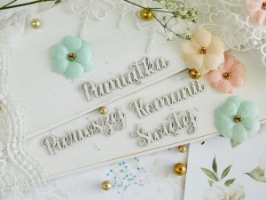 Tekturka  Napis - Pamiątka Pierwszej Komunii Świętej 