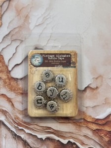 Tim Holtz Vintage Alphabet bottle caps