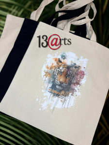 Torba Art Collage - Wybierz Kolor i Wzór 100% Bawełna - CZARNA