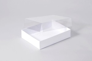 Pudełko z pełną szybką Prostokąt, biały, 10 x 13 x 3cm