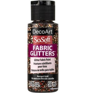 Farba do tkanin DecoArt SoSoft Fabric Glitters – Harvest Gold