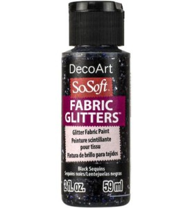 Farba do tkanin DecoArt SoSoft Fabric Glitters – Black Sequins