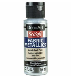 Farba do tkanin DecoArt SoSoft Fabric Metallics – Silver Platinum