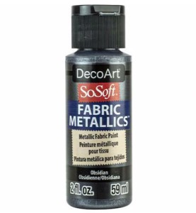 Farba do tkanin DecoArt SoSoft Fabric Metallics – Obsidian