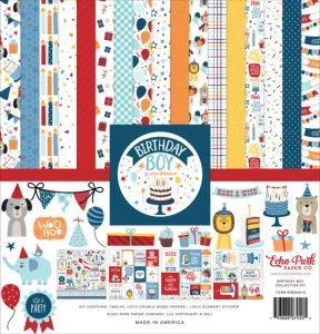 Echo Park Birthday Boy Collection Kit 30,5 × 30,5 cm + arkusz naklejek