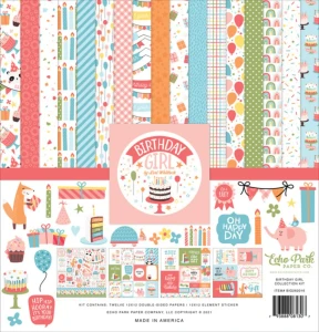 Echo Park Birthday Girl Collection Kit 30,5 × 30,5 cm + arkusz naklejek