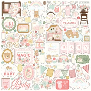 Carta Bella – Little Lullabies Baby Girl– arkusz naklejek 30,5 × 30,5 cm 