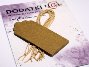 Tagi craftowe tekturowe ze sznurkiem 10 szt