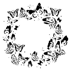 Maska-Stencil Wreath of butterflies, SUNRISE