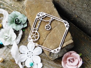 Tekturka "Mechaniczni" - Ramka kwadrat, koła zębate 