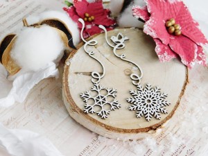 Tekturka - Hello Winter - Śnieżynki ze sznurkiem - 2 sztuki 