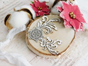 Tekturka - Hello Winter - Śnieżynka dekor lewa 