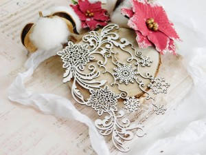 Tekturka - Hello Winter - Śnieżynki kompozycja 